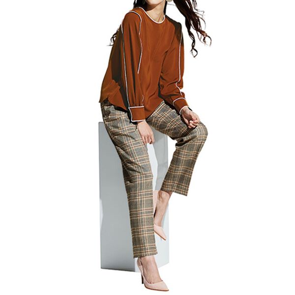 RANAN（ラナン）の「配色ステッチブラウス（ブラウス）」｜詳細画像