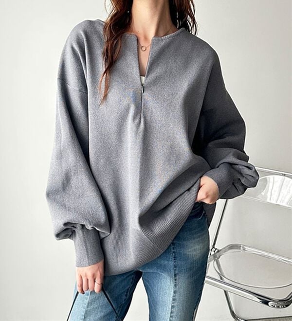 GeeRA（ジーラ）の「ハーフジップニットプルオーバー（ニット・セーター）」｜詳細画像