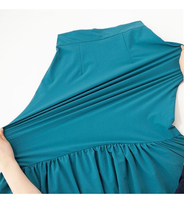 VINNO（ヴィノ）の「シャカ伸び！はっ水ギャザー切替スカート（ロングスカート）」｜詳細画像