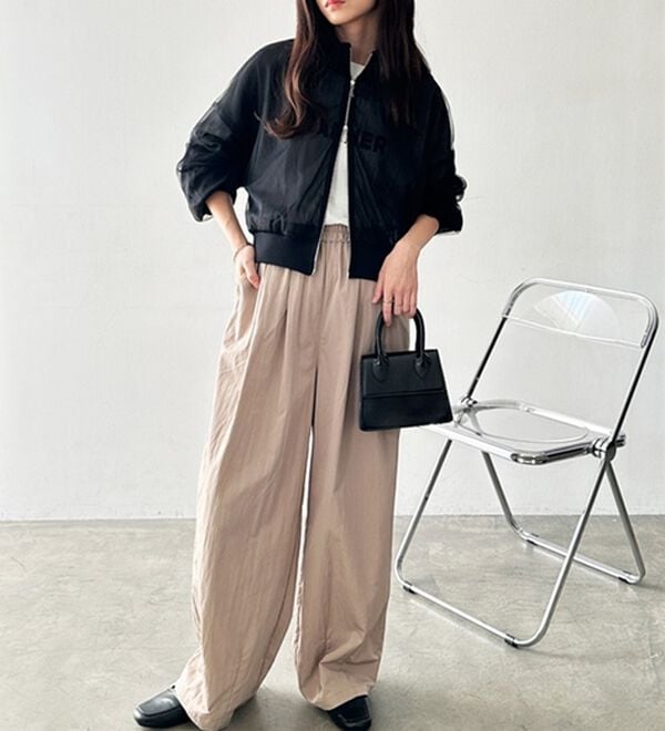 GeeRA（ジーラ）の「さらとろ素材が嬉しい！ダブルタックワイドパンツ（フルレングスパンツ）」｜詳細画像