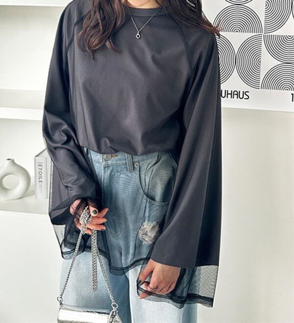 GeeRA（ジーラ）の「チュールレイヤードロンＴ（Tシャツ）」｜詳細画像