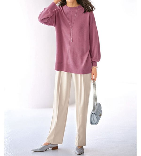 BELLUNA（ベルーナ）の「ふんわり袖カシミヤタッチプルオーバー（ニット・セーター）」｜詳細画像