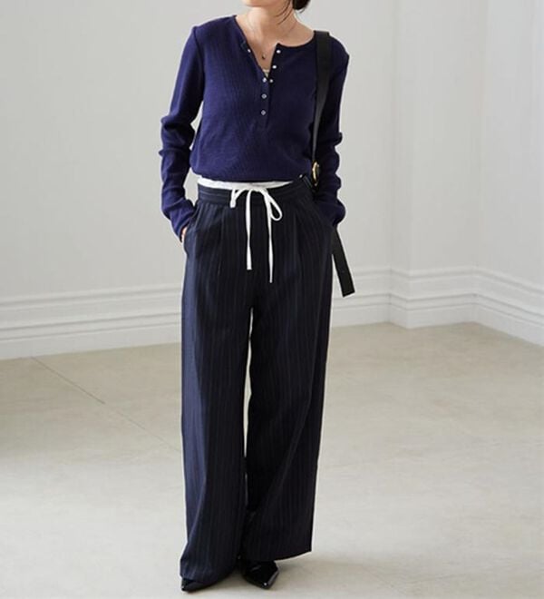 RANAN（ラナン）の「ヘンリーネックワッフルロンＴ（カットソー）」｜詳細画像