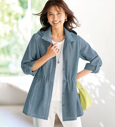 BELLUNA（ベルーナ）の「デニム調デザインパーカー（パーカー）」