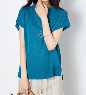 BELLUNA（ベルーナ）の「フラッシュヤーン素材サマーニット（ニット・セーター）」｜詳細画像