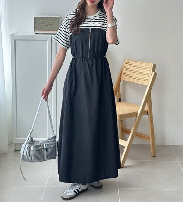 GeeRA（ジーラ）の「ハーフジップビスチェドッキングワンピース（その他ワンピース）」｜詳細画像