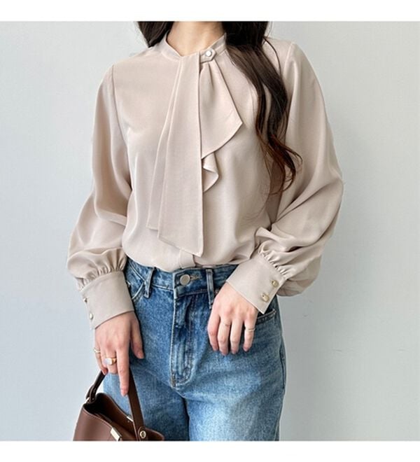 GeeRA（ジーラ）の「２ＷＡＹドレープスカーフタイブラウス（ブラウス）」｜詳細画像