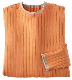 BELLUNA（ベルーナ）の「コットンミックスリブセーター（ニット・セーター）」｜オレンジ