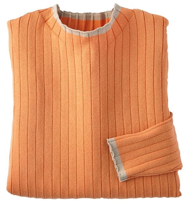 BELLUNA（ベルーナ）の「コットンミックスリブセーター（ニット・セーター）」｜オレンジ