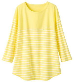 ルフラン（ルフラン）の「綿１００％刺しゅうＴシャツ（Tシャツ）」｜イエロー系