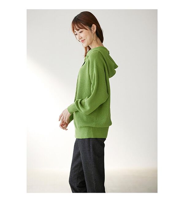 BELLUNA（ベルーナ）の「ゆるっと大人カジュアルあぜ編ニットフーディー（ニット・セーター）」｜詳細画像