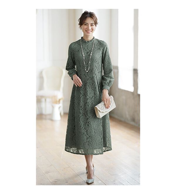 BELLUNA（ベルーナ）の「フリルデザイン総レースワンピース（その他ワンピース）」｜詳細画像