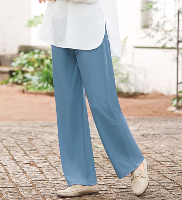 「ラフばきルームパンツ（フルレングスパンツ）」｜ブルー