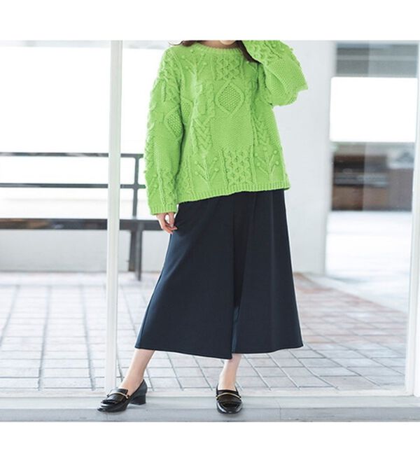 RANAN（ラナン）の「裏起毛ガウチョパンツ　クロップド（フルレングスパンツ）」｜詳細画像