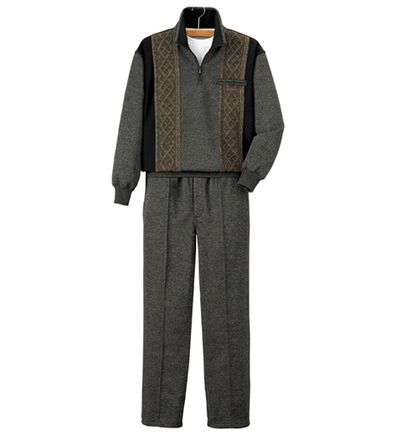 「上品さにこだわる紳士の杢調ホームスーツ（メンズルームウェア）」