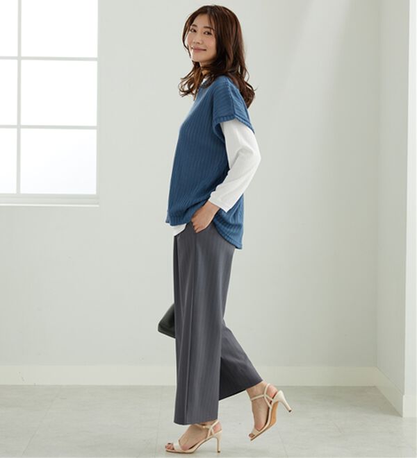 BELLUNA（ベルーナ）の「【インナー付き】透かしドルマンベストアンサンブル（アンサンブル）」｜詳細画像