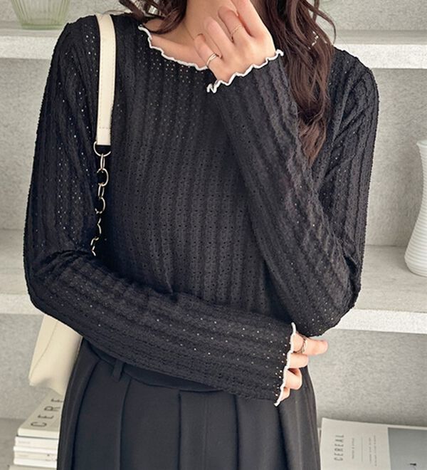 GeeRA（ジーラ）の「表面感配色メローカットソー（カットソー）」｜詳細画像