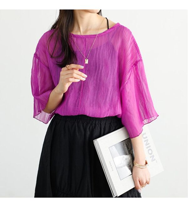 GeeRA（ジーラ）の「前後２ＷＡＹシアーＴシャツブラウス（ブラウス）」｜詳細画像