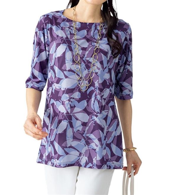 ルフラン（ルフラン）の「汗染み防止綿混プリントプルオーバー（カットソー）」｜詳細画像