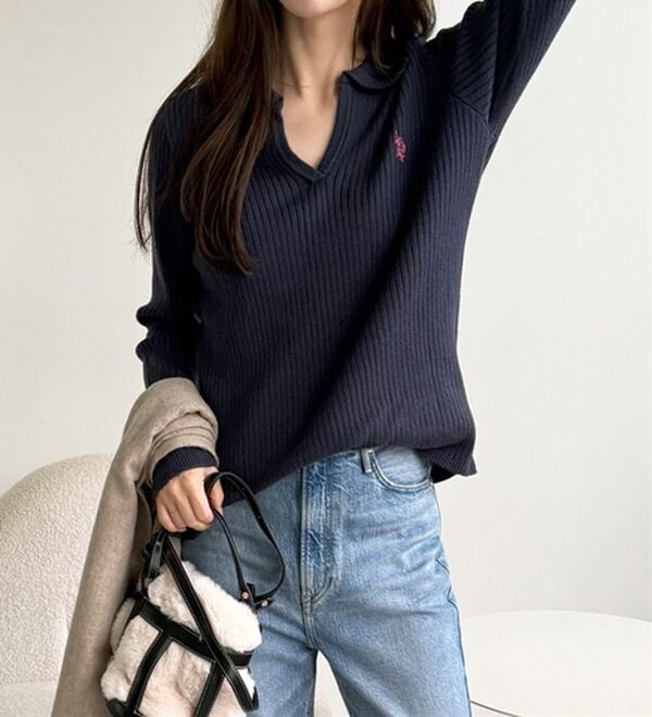 GeeRA（ジーラ）の「【U.S. POLO ASSN.】ポロ衿リブニット（ニット・セーター）」｜詳細画像