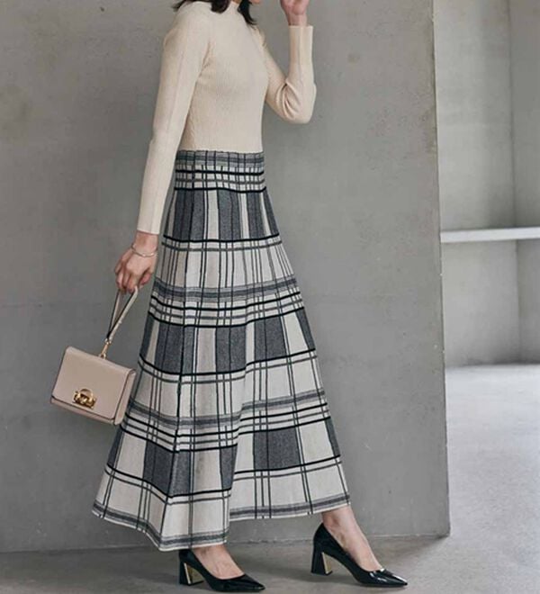 RANAN（ラナン）の「チェックジャカードニットワンピース（ニットワンピース）」｜詳細画像