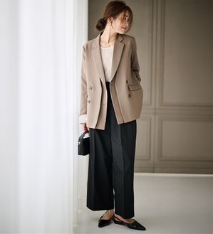 RANAN（ラナン）の「レイヤードデザインダブルジャケット（テーラードジャケット）」｜ベージュ