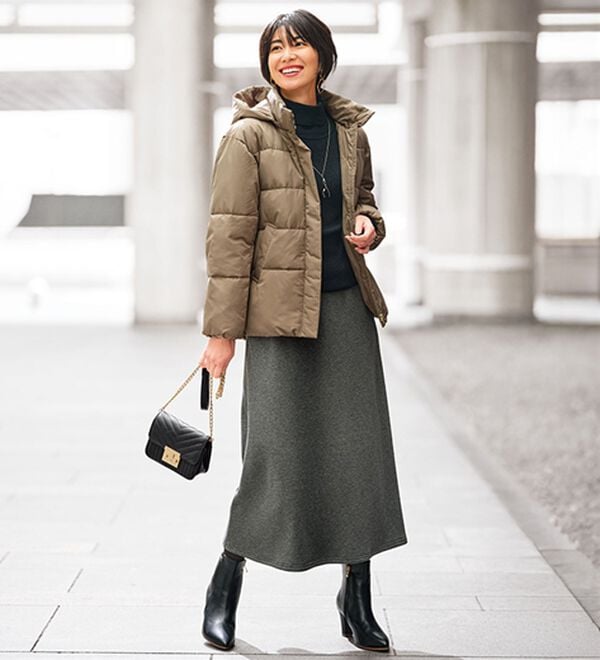 BELLUNA（ベルーナ）の「あったか裏ファー素材ロング丈スカート（ロングスカート）」｜詳細画像