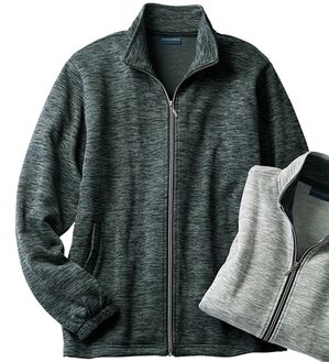 「裏起毛スタンドジャケット（メンズジャケット）」｜杢チャコール