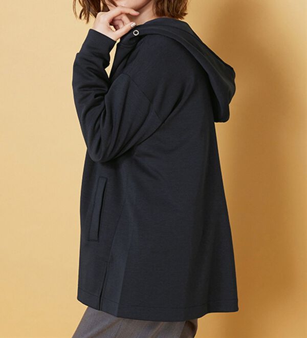 BELLUNA（ベルーナ）の「フードデザインとろみ素材ジップアップパーカー（パーカー）」｜詳細画像