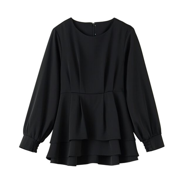 RANAN（ラナン）の「【２点セット】洗える！バックパール調ペプラムチュニックセットアップ（パンツスーツ）」｜詳細画像