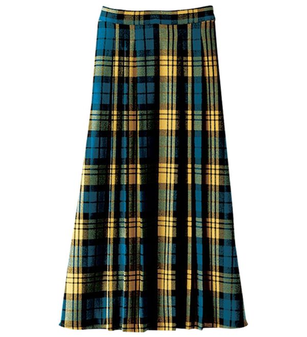 BELLUNA（ベルーナ）の「ウール調チェック柄タックデザインスカート（ロングスカート）」｜詳細画像