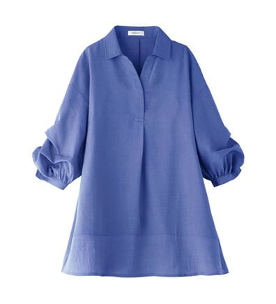 BELLUNA（ベルーナ）の「麻調素材袖タックデザインシャツチュニック（チュニック）」