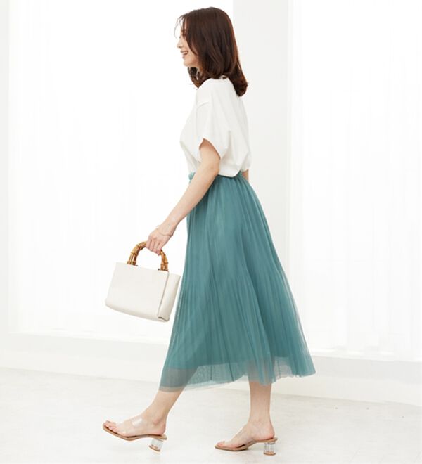 チュール素材プリーツスカート - ベルーナ【公式】 