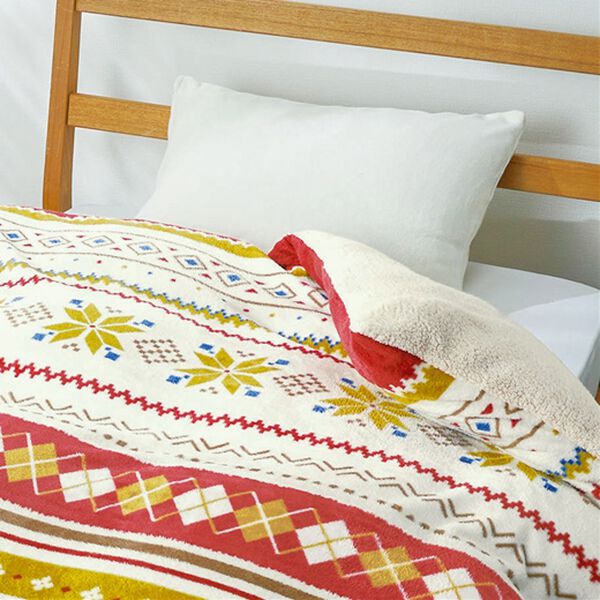 iellio（イエリオ）の「もこもこボアとフランネルの毛布にもなるあったか布団カバー（掛布団カバー）」｜詳細画像