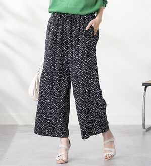 BELLUNA（ベルーナ）の「【選べる2丈！】ヒンヤリ！レーヨン素材プリントワイドパンツ（ワイドパンツ・ガウチョ）」｜詳細画像