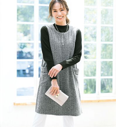 ルフラン（ルフラン）の「ツイード調ジャンパードレス＆トップスセット（ジャンパースカート）」