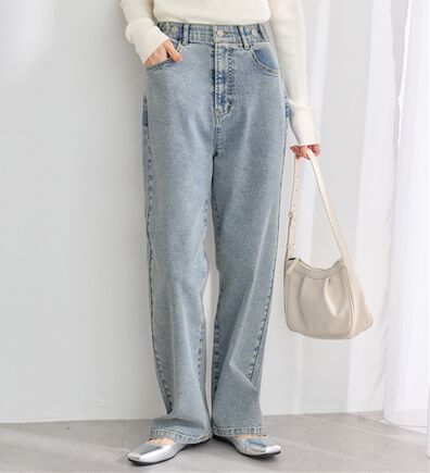 Viola e Viola（ヴィオラ エ ヴィオラ）の「あったか裏起毛　隠しゴムストレートパンツ（フルレングスパンツ）」
