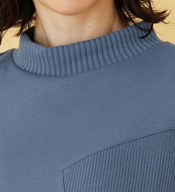 BELLUNA（ベルーナ）の「ボーダージャカード素材切替デザインチュニック（チュニック）」｜詳細画像