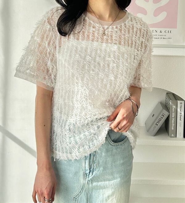 GeeRA（ジーラ）の「フェザーチュールＴシャツ（カットソー）」｜詳細画像