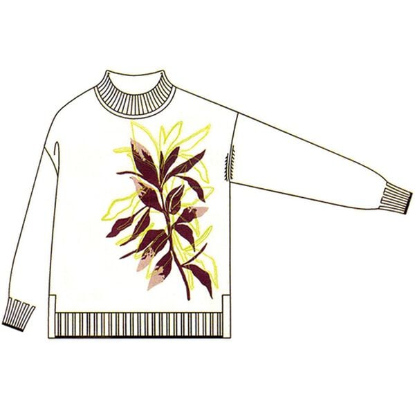 BELLUNA（ベルーナ）の「インターシャリーフ柄デザインセーター（ニット・セーター）」｜詳細画像