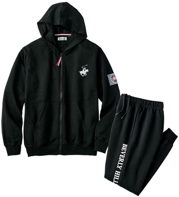 「＜ビバリーヒルズ・ポロクラブ＞選べるブランドホームスーツ（メンズルームウェア）」｜ブラックセット