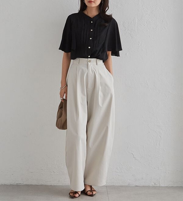 RANAN（ラナン）の「【新色追加】ひんやり！ピンタックフレアー袖ブラウス（ブラウス）」｜詳細画像