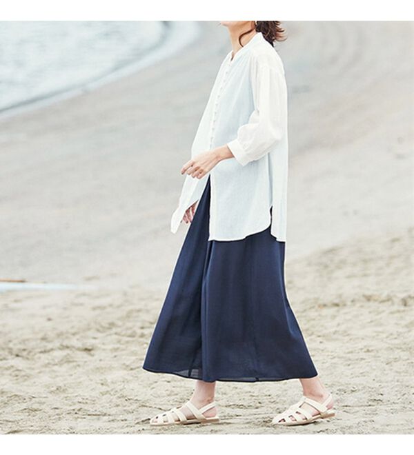 BELLUNA（ベルーナ）の「リサイクルコットンやわらか楊柳素材ブラウス（ブラウス）」｜詳細画像