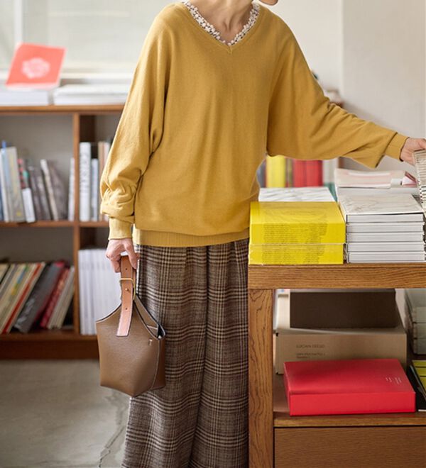 Viola e Viola（ヴィオラ エ ヴィオラ）の「ゆるストレートチェックパンツ（ワイドパンツ・ガウチョ）」｜詳細画像