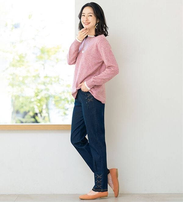 ルフラン（ルフラン）の「【３本組】かわいさ自慢のやわらかデニム（フルレングスパンツ）」｜詳細画像