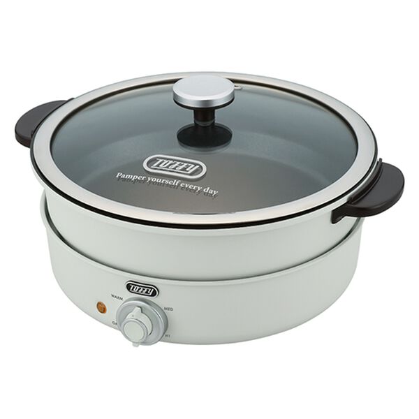 iellio（イエリオ）の「Ｔｏｆｆｙ　トフィー　電気グリル鍋（キッチン家電・調理家電）」｜アッシュホワイト