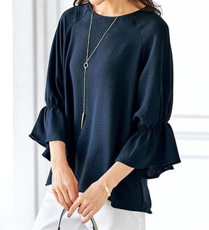 BELLUNA（ベルーナ）の「ドビー素材フリル袖ブラウス（ブラウス）」｜詳細画像