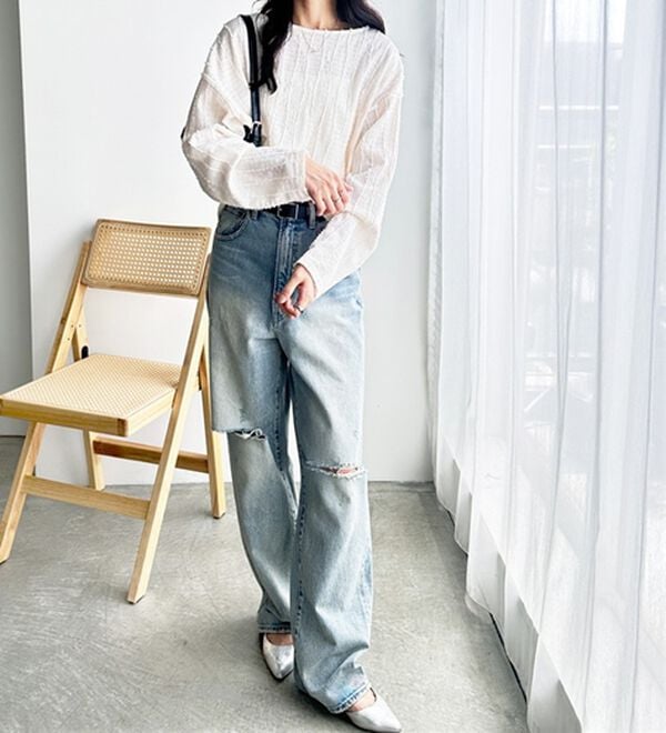 GeeRA（ジーラ）の「シャギージャカードボートネックカットソー（カットソー）」｜詳細画像