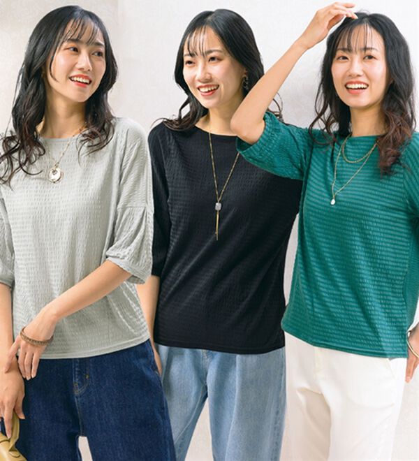 ルフラン（ルフラン）の「【３色組】【サモーラ】日本製ジャカードプルオーバー（カットソー）」｜3色組