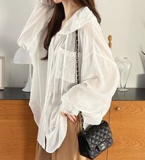 GeeRA（ジーラ）の「フード付きオーバーサイズシャツ（シャツ）」